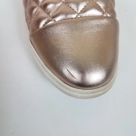 Steve Madden Zaander Pink Rose Gold Shiny Faux Leather Slip On Loafers - Picture 13 of 16